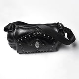 Punk Metal Leder Totenkopf-Tasche