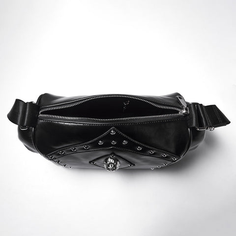 Punk Metal Leder Totenkopf-Tasche