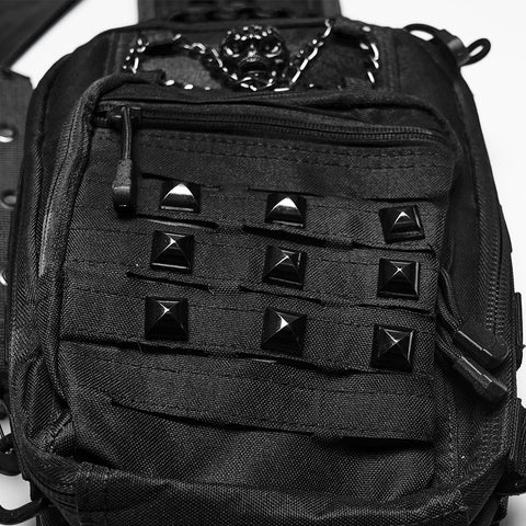 Punk-Retro-Rucksack mit mehreren Fächern