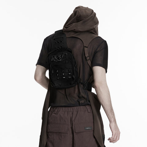 Punk-Retro-Rucksack mit mehreren Fächern