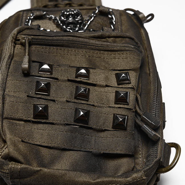 Punk-Retro-Rucksack mit mehreren Fächern