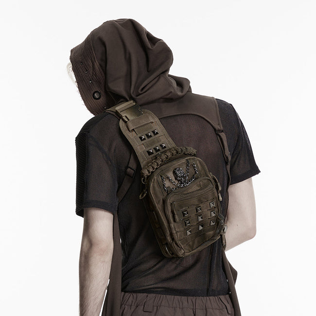 Punk-Retro-Rucksack mit mehreren Fächern