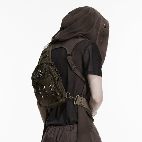Punk-Retro-Rucksack mit mehreren Fächern