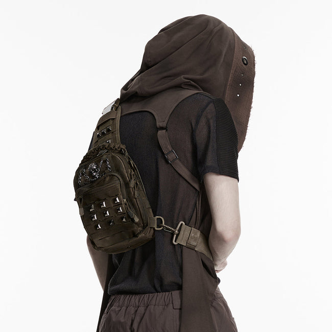 Punk-Retro-Rucksack mit mehreren Fächern