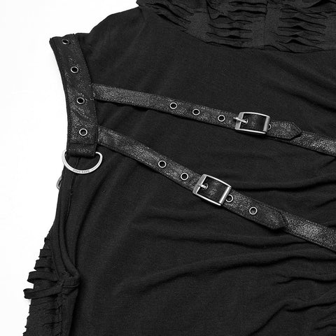 Punk asymmetrische Spleiß-Kapuzenweste
