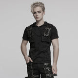 Punk Cracked Kapuzen-T-Shirt