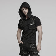 Punk Cracked Kapuzen-T-Shirt
