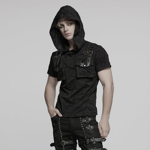 Punk Cracked Kapuzen-T-Shirt