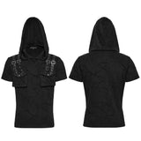 Punk Cracked Kapuzen-T-Shirt