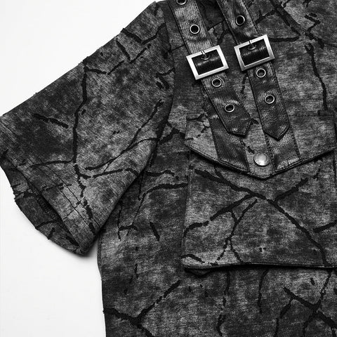 Punk Cracked Kapuzen-T-Shirt
