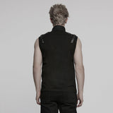 Punk-T-Shirt mit Stehkragen