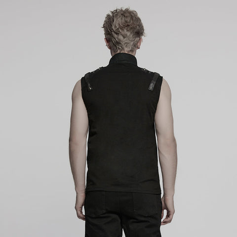 Punk-T-Shirt mit Stehkragen