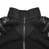 Punk-T-Shirt mit Stehkragen