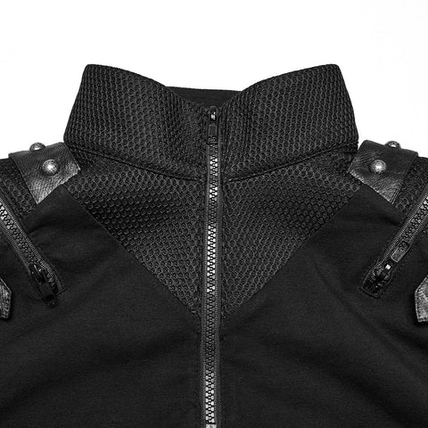 Punk-T-Shirt mit Stehkragen