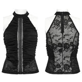 Gothic Plissee Neckholder Top