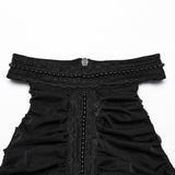 Gothic Plissee Neckholder Top