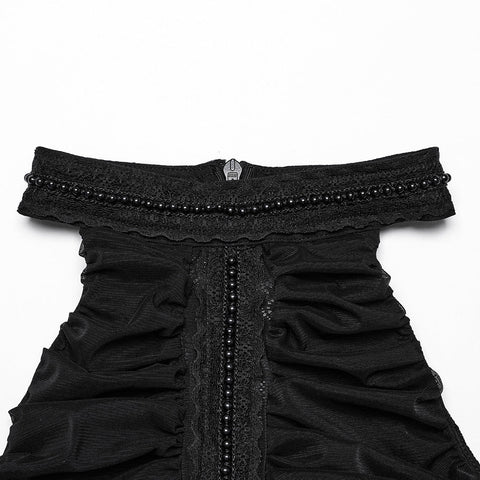 Gothic Plissee Neckholder Top
