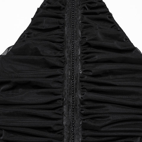 Gothic Plissee Neckholder Top