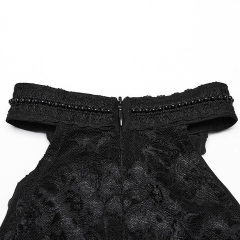 Gothic Plissee Neckholder Top