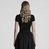 Gothic-T-Shirt mit V-Ausschnitt