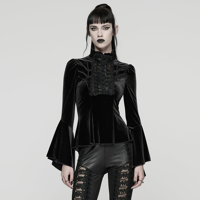 Elegantes Gothic-Samt-T-Shirt