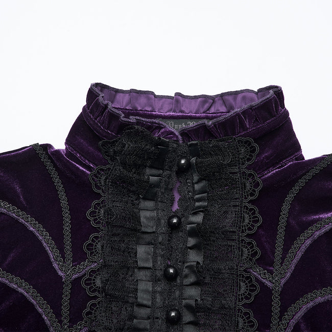 Elegantes Gothic-Samt-T-Shirt