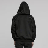 Punk-Kapuzenpullover mit Rüstungselementen