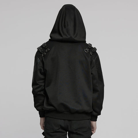 Punk-Kapuzenpullover mit Rüstungselementen