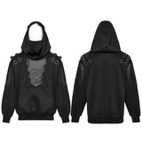 Punk-Kapuzenpullover mit Rüstungselementen