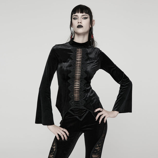 Gothic-T-Shirt aus symmetrischem Samt