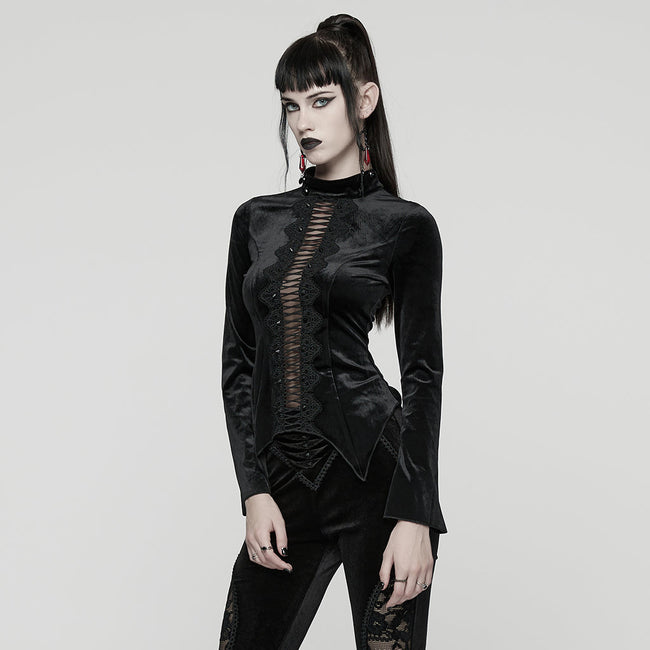 Gothic-T-Shirt aus symmetrischem Samt