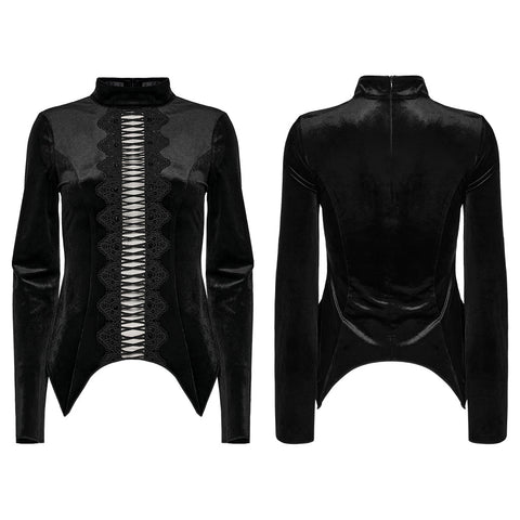 Gothic-T-Shirt aus symmetrischem Samt