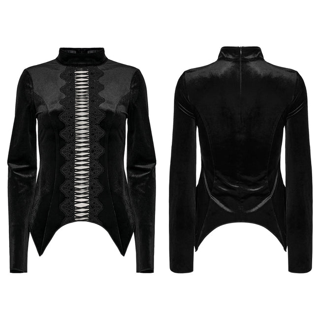 Gothic-T-Shirt aus symmetrischem Samt