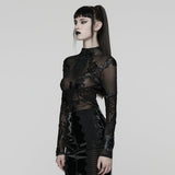 Gothic 3D Floral Mesh Lace Unterhemd