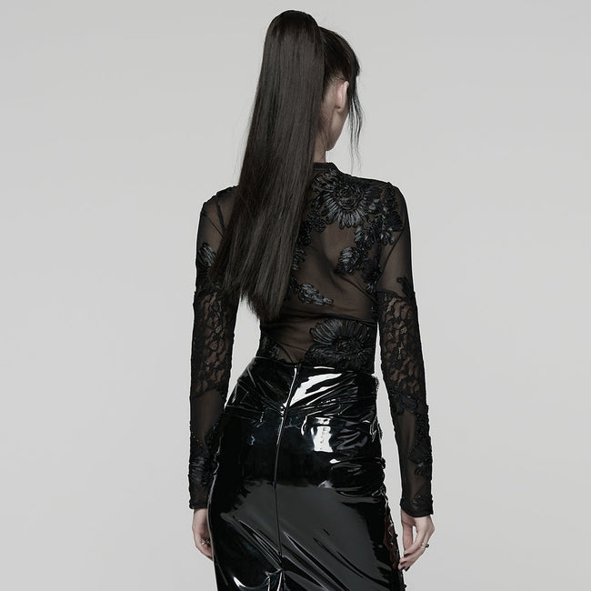 Gothic 3D Floral Mesh Lace Unterhemd