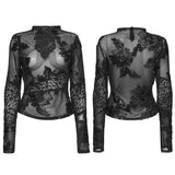 Gothic 3D Floral Mesh Lace Unterhemd