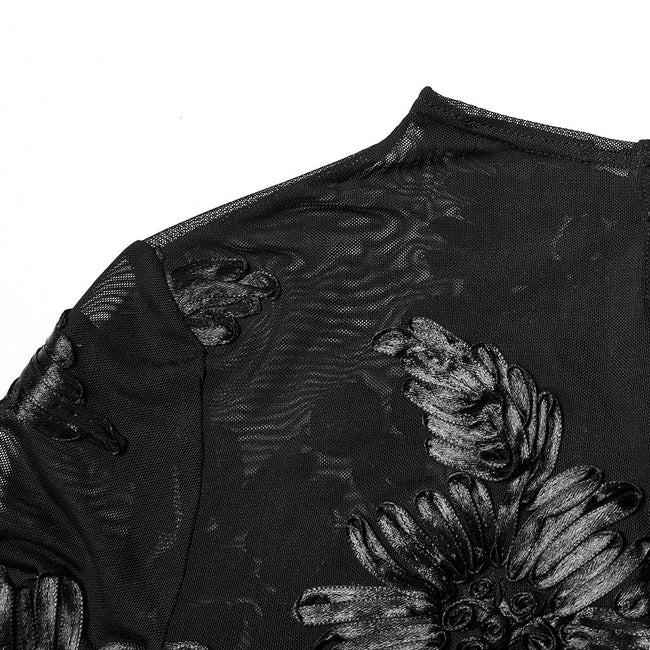 Gothic 3D Floral Mesh Lace Unterhemd
