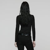 Punkiges, cooles Falten-T-Shirt für Damen