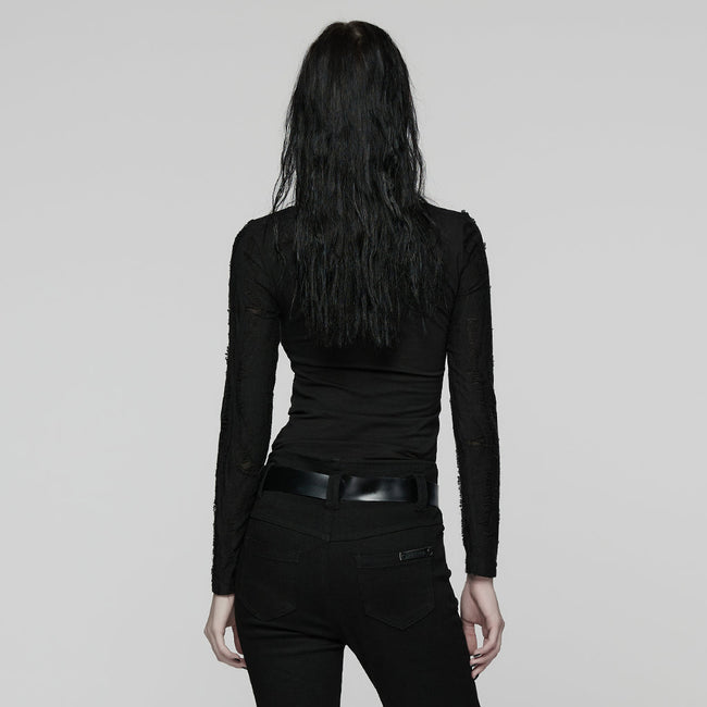 Punkiges, cooles Falten-T-Shirt für Damen