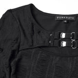 Punkiges, cooles Falten-T-Shirt für Damen