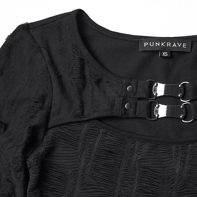 Punkiges, cooles Falten-T-Shirt für Damen