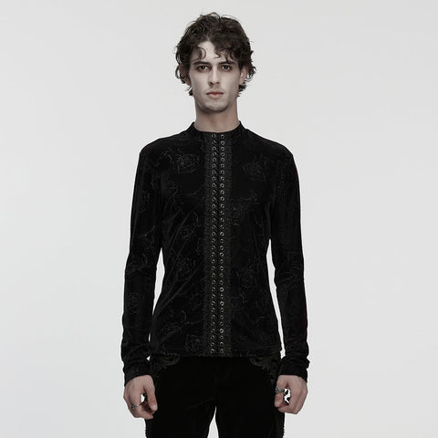 Gothic Rose Embossed T-Shirt