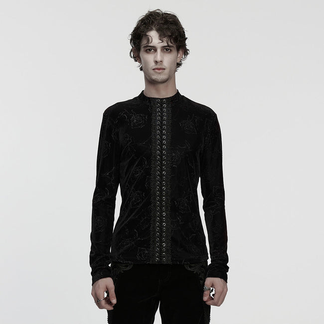 Gothic Rose Embossed T-Shirt