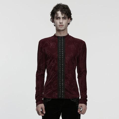 Gothic Rose Embossed T-Shirt