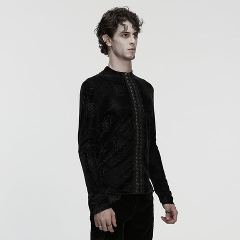 Gothic Rose Embossed T-Shirt