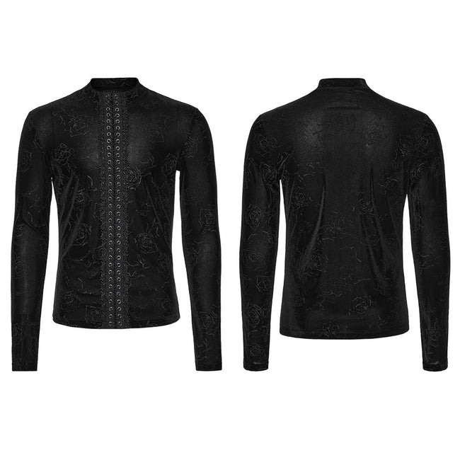 Gothic Rose Embossed T-Shirt