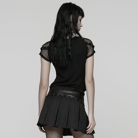 Punk-T-Shirt mit Kreuzprint