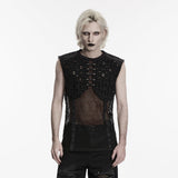 Punk-Mesh-Weste mit Perforationen