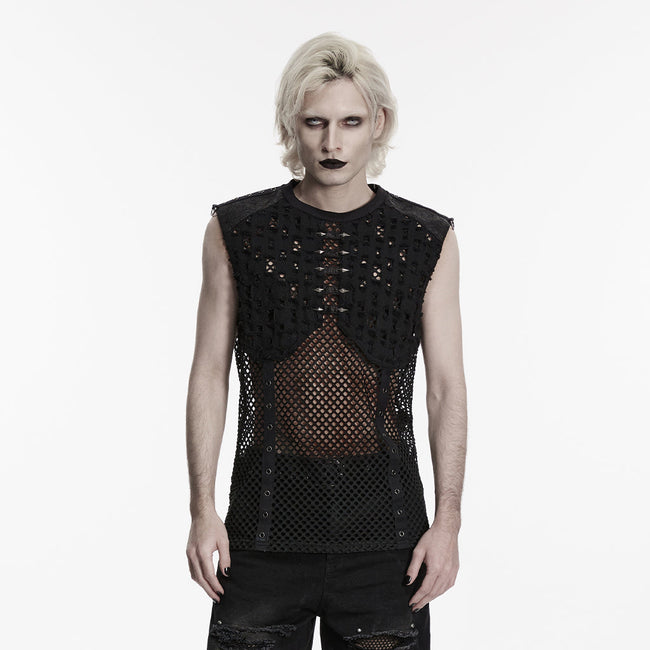 Punk-Mesh-Weste mit Perforationen