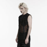 Punk-Mesh-Weste mit Perforationen